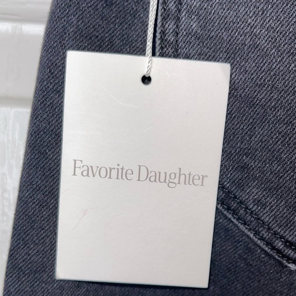 NWT FAVORITE DAUGHTER Black Evelyn High Rise Slim Straight Stirrup Jean Size 24 - Picture 15 of 15